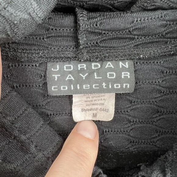 Jordan Taylor Womens Waffle Knit Sleeveless Hooded Swim Cover-Up Black Sz Medium - Picture 4 of 10